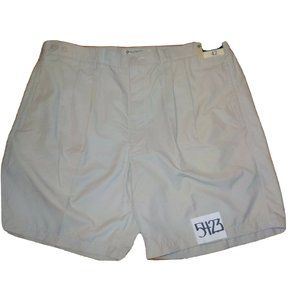 NWT Weekender Pleated Shorts Elastic Sides Waist Tighteners Tan Mens Size 42 x 8